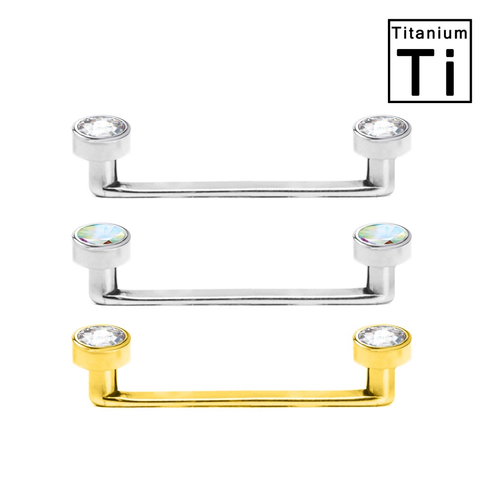 PWS-005 Surface Barbell con cristalli in Titanio PWS-005 Surface Barbell con cristalli in Titanio