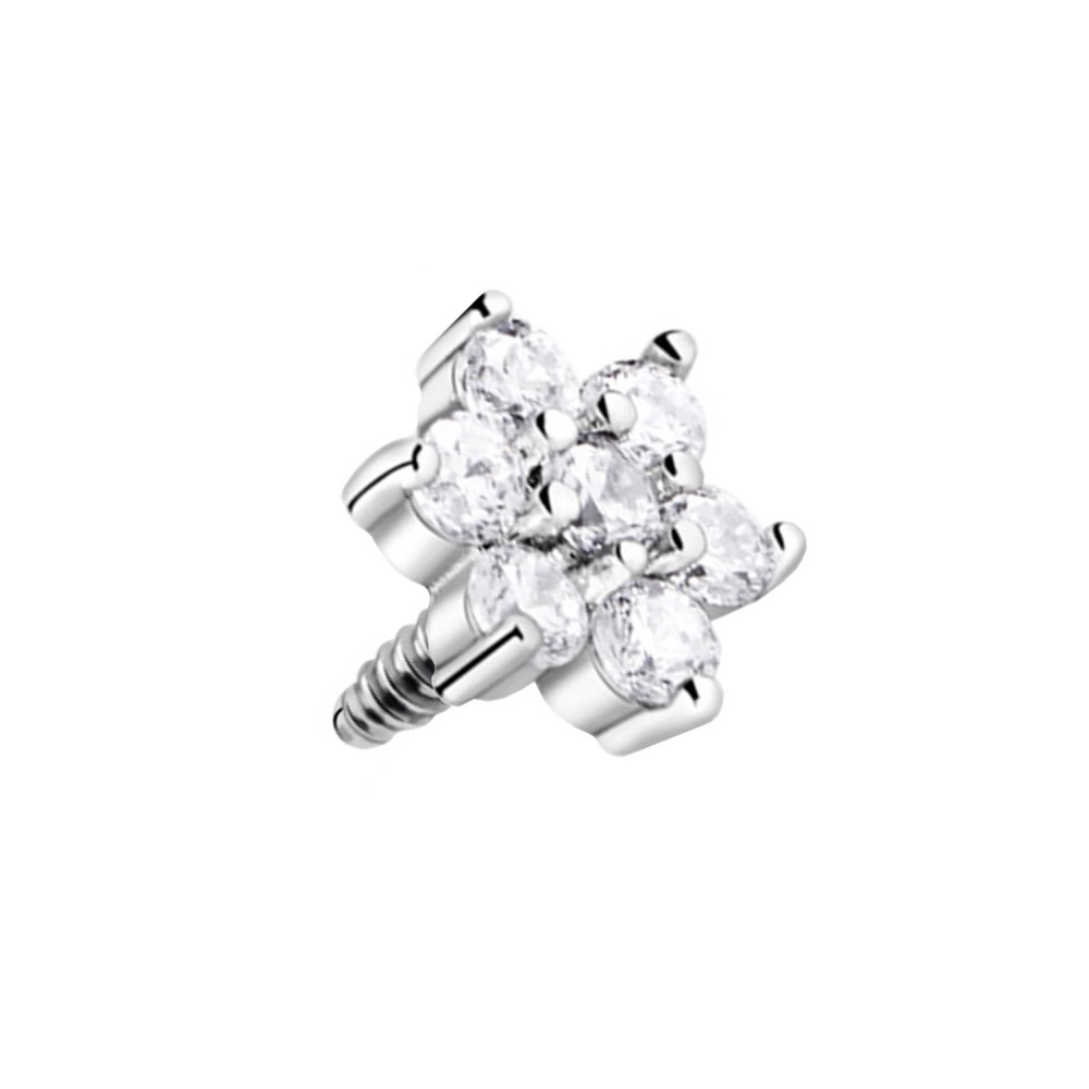PG-025 Micro Flower with Crystals for Dermal Anchor