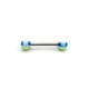 PL-029 Barbell White Balls with Four Hearts Green and Blue