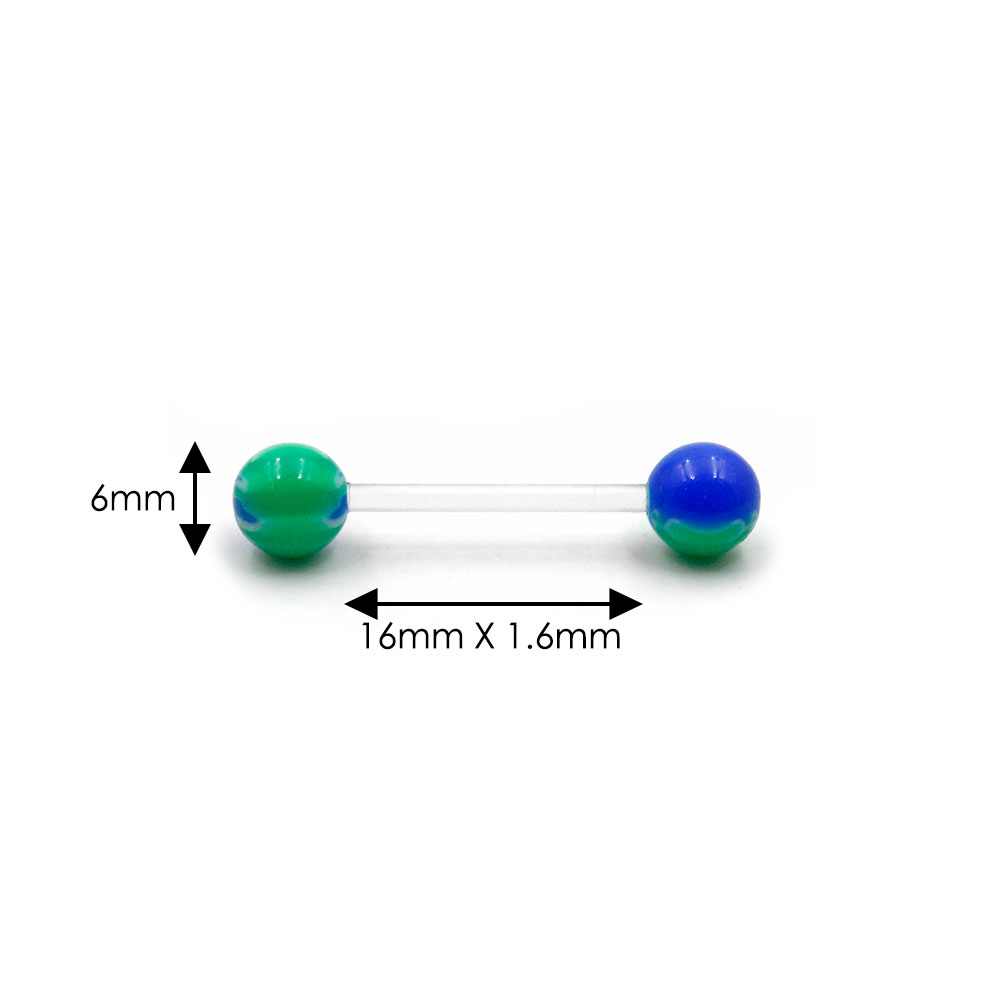PL-074 Bioplast Barbell with Blue and Green Balls