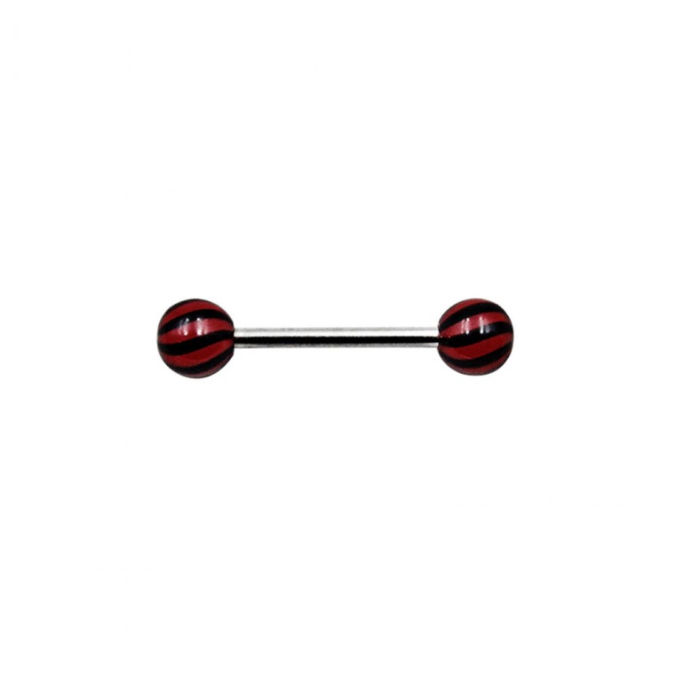 PL-010 Barbell Red balls with Black Texture