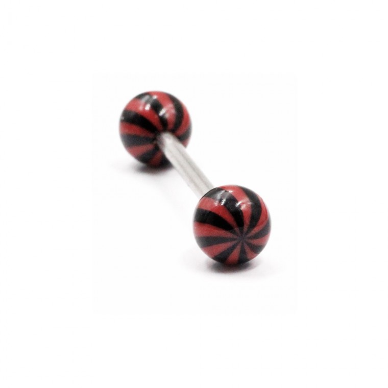 PL-010 Barbell Red balls with Black Texture