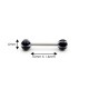 PL-027 Barbell Black Balls with White and Red Texture