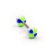 PL-029 Barbell White Balls with Four Hearts Green and Blue