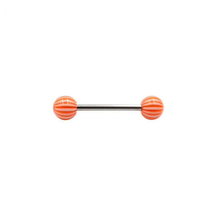 PL-040 Barbell Balls with Orange and White lines