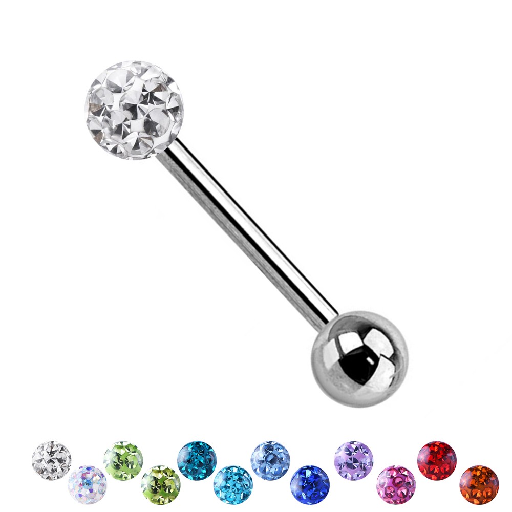 PL-043 Barbell con Sfera di Glitter Resina Epossidica PL-043 Barbell con Sfera di Glitter Resina Epossidica