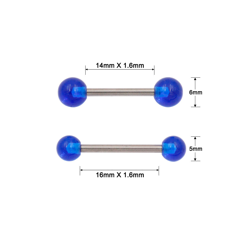 PL-089 Barbell with Blue Acrylic Balls