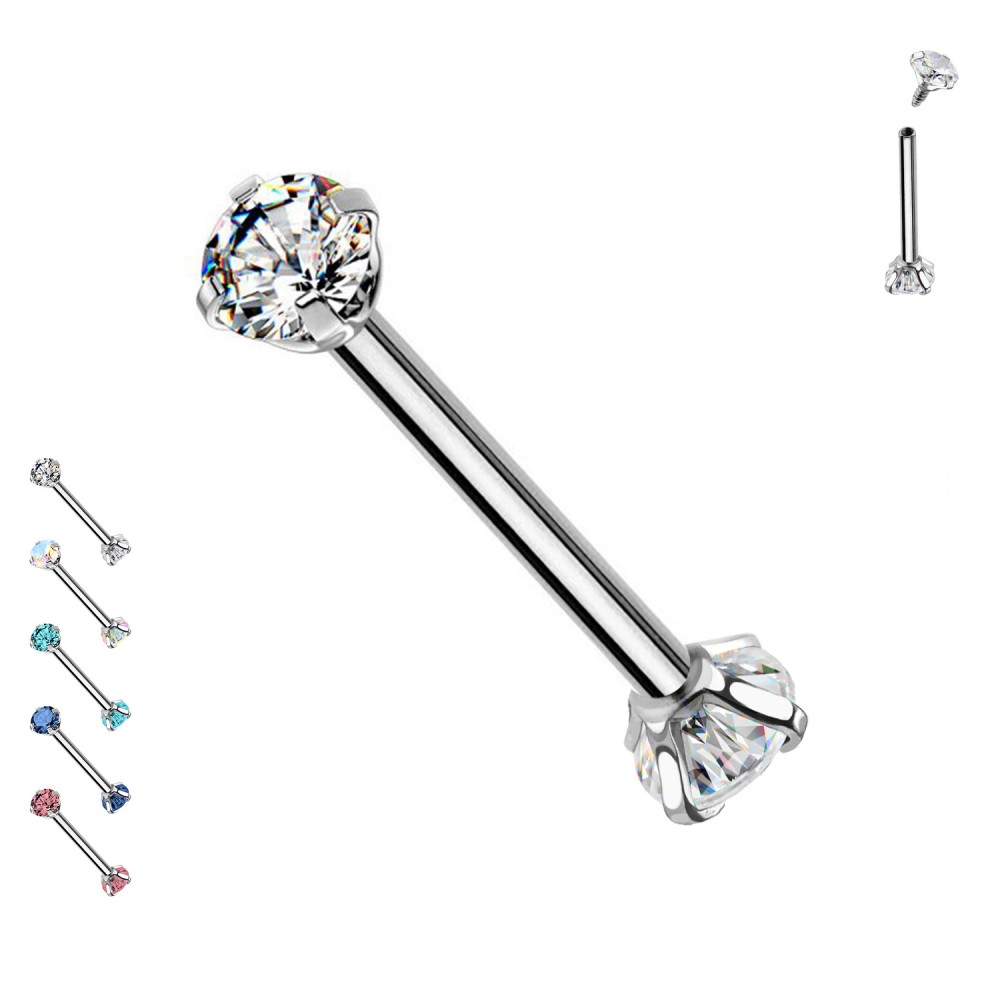 PL-102 Barbell con doppi Cristalli PL-102 Barbell con doppi Cristalli