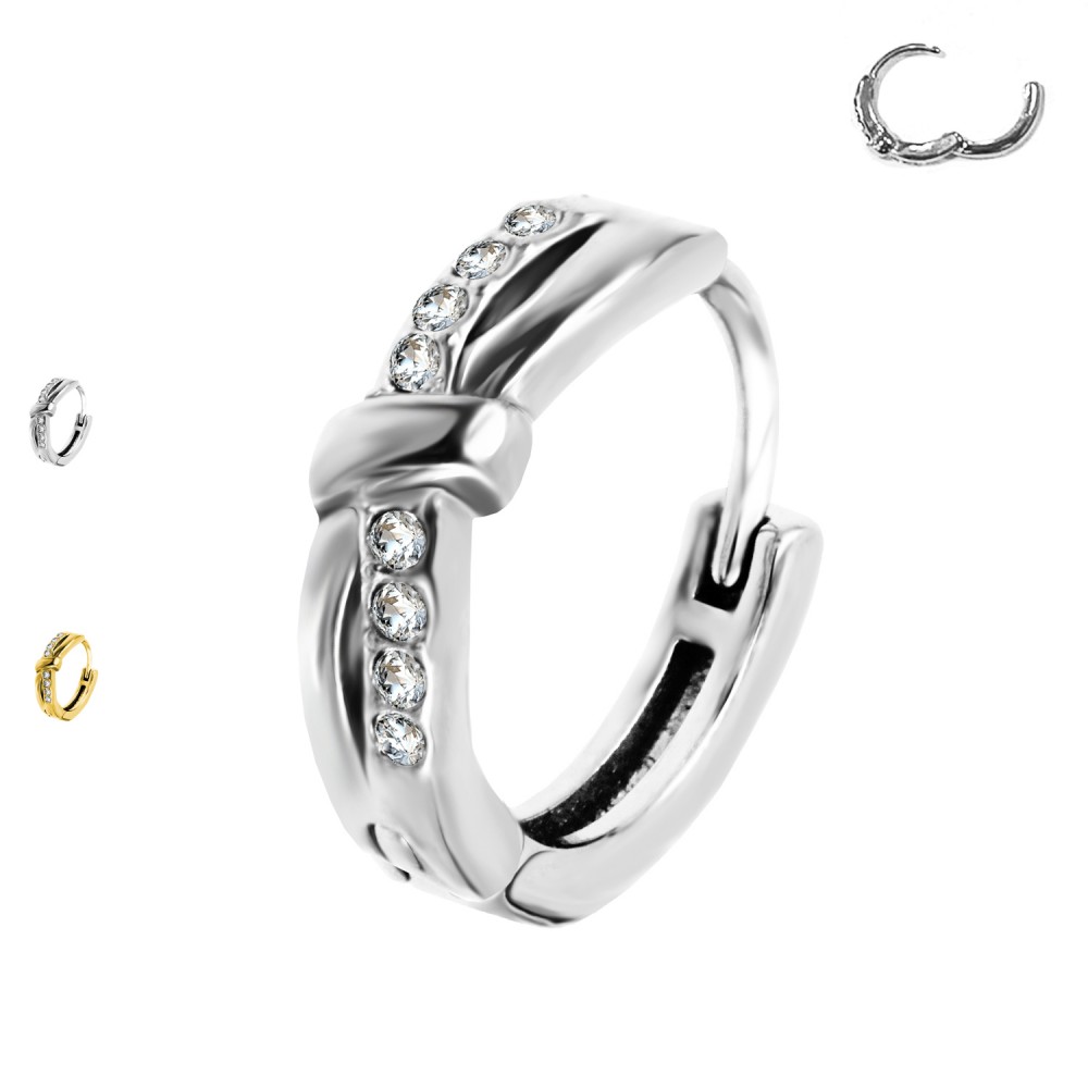 PY-111 Piercing Ring Nodo Fiocco made of steel