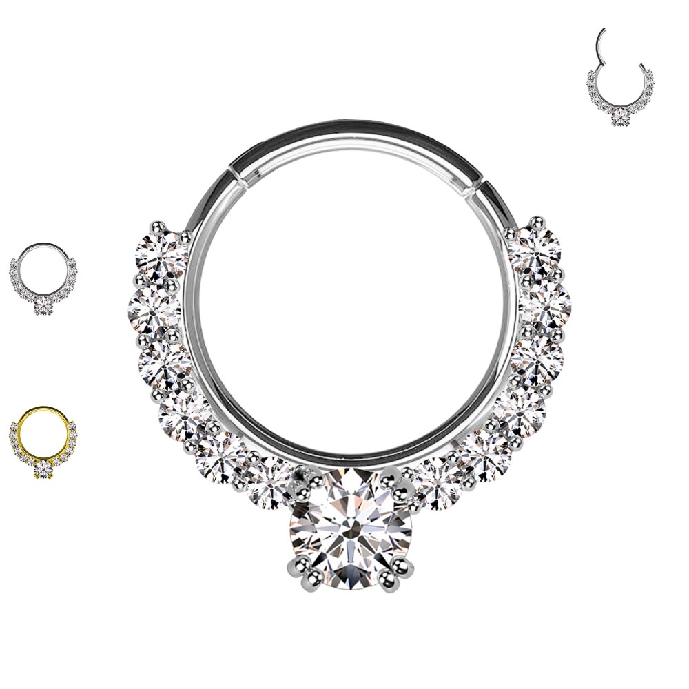 PY-149 Circle Piercing with Crystals