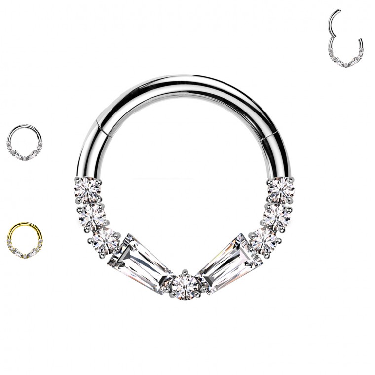PY-155 Piercing Hoops with Crystals