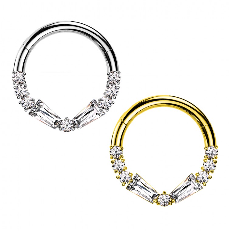 PY-155 Piercing Hoops with Crystals