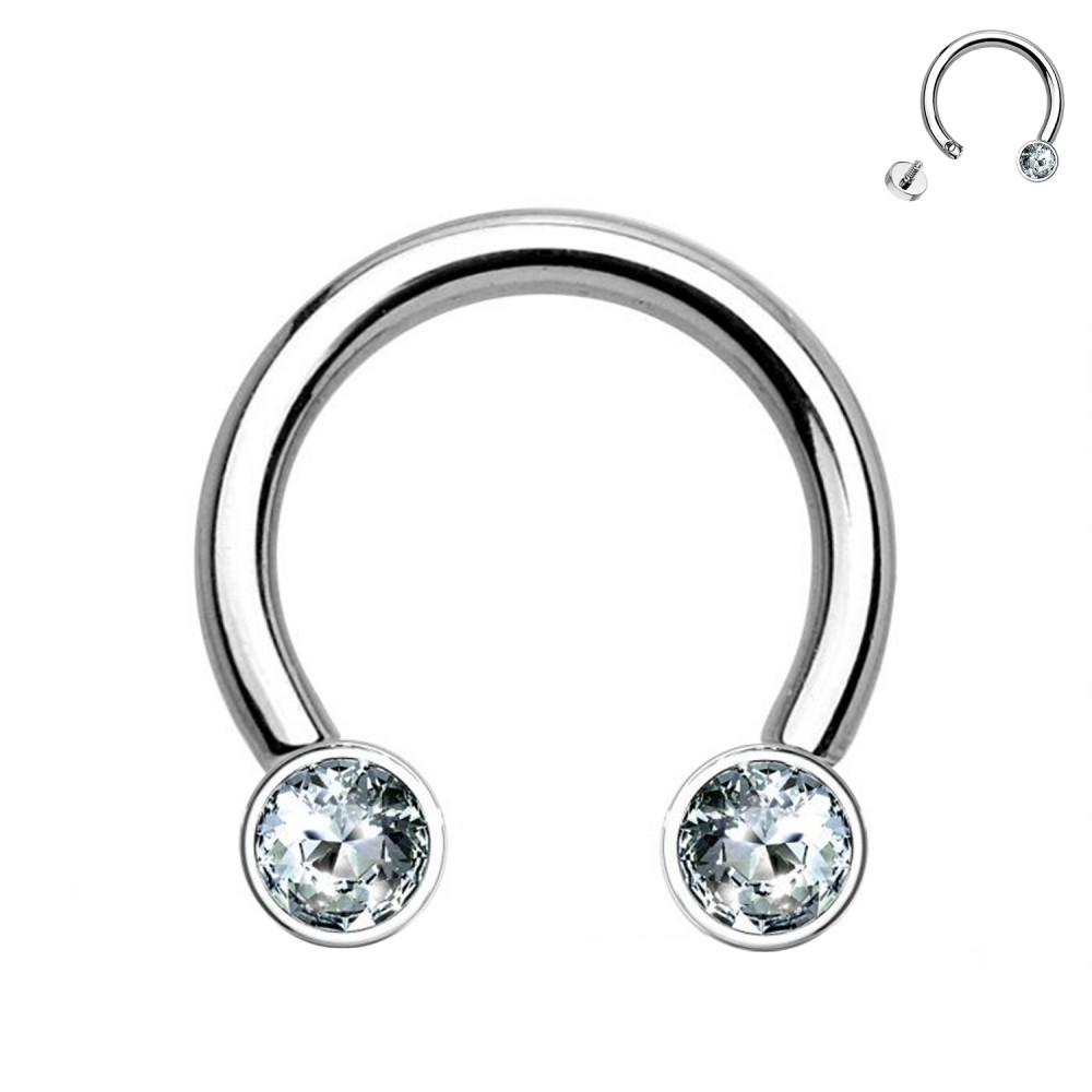 PY-065 Septum Horseshoe with Crystals