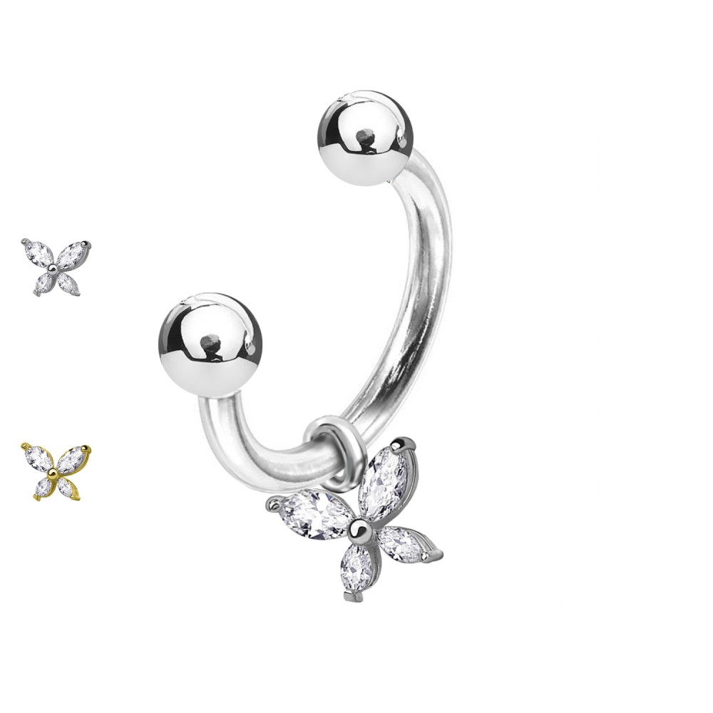 PY-087 Horseshoe with Pendant Butterfly