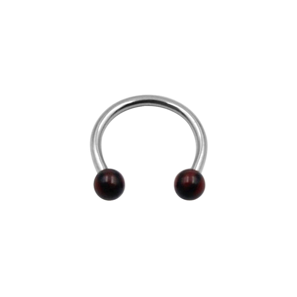 PY-013 Horseshoe with Black and Red Balls