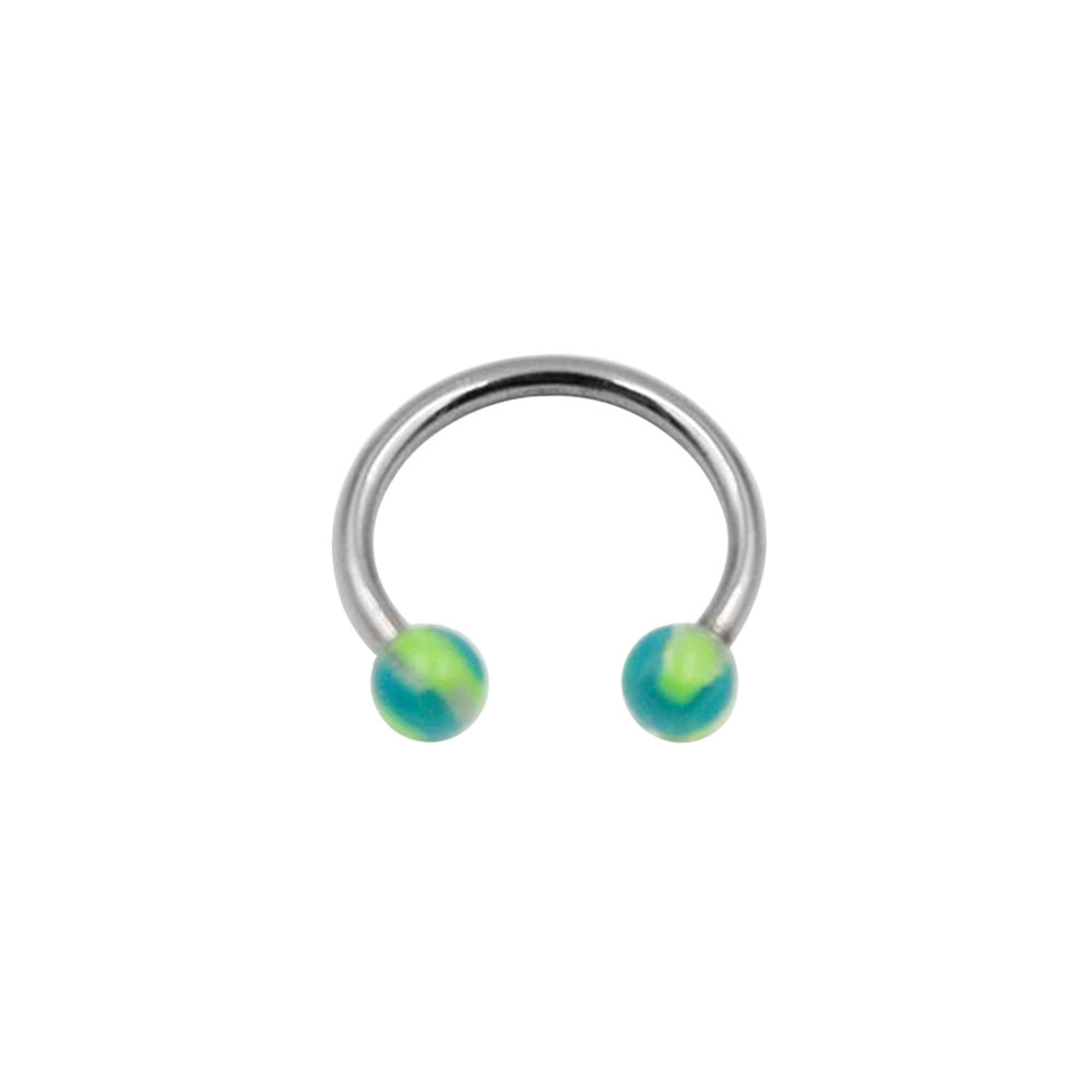PY-014 Horseshoe with Small Green and Blue Balls