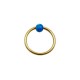 PY-044 Gold Circle with Opal Ball Closure