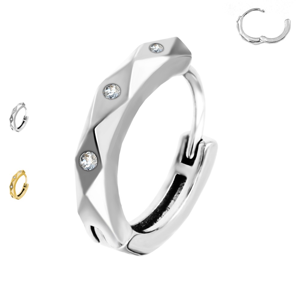 PY-107 Piercing Ring with Crystals
