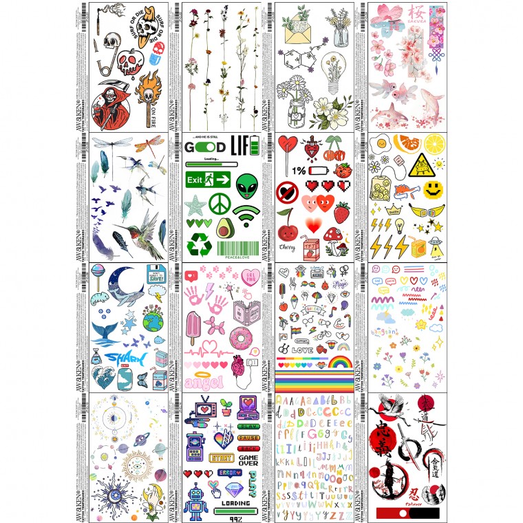 AWAKEN Tatuaggi temporanei Colorato 8PZ/SET AWAKEN Tatuaggi temporanei Colorato 8PZ/SET