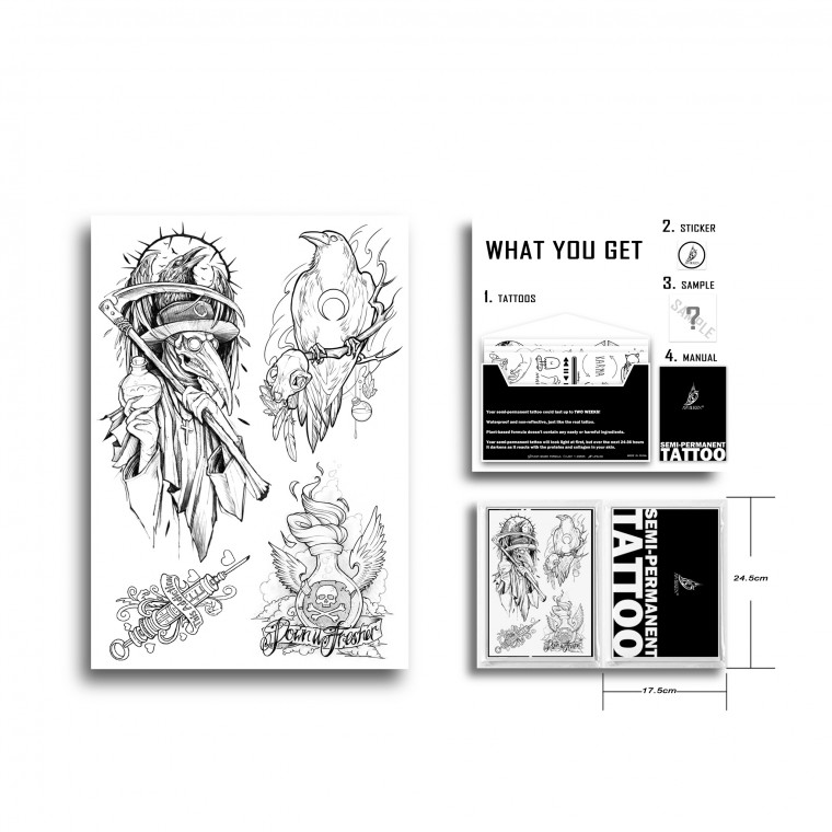 AWAKEN Tatuaggi Semi Permanente Adesivi Tatuaggi temporanei 002 AWAKEN Tatuaggi Semi Permanente Adesivi Tatuaggi temporanei 002