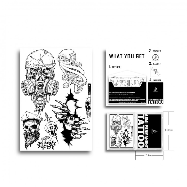 AWAKEN Tatuaggi Semi Permanente Adesivi Tatuaggi temporanei 004 AWAKEN Tatuaggi Semi Permanente Adesivi Tatuaggi temporanei 004