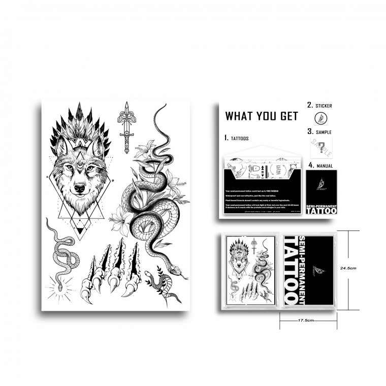 AWAKEN Tatuaggi Semi Permanente Adesivi Tatuaggi temporanei 005 AWAKEN Tatuaggi Semi Permanente Adesivi Tatuaggi temporanei 005