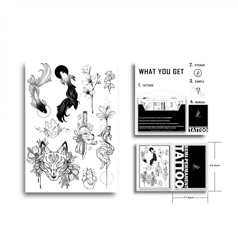 AWAKEN Tatuaggi Semi Permanente Adesivi Tatuaggi temporanei 014 AWAKEN Tatuaggi Semi Permanente Adesivi Tatuaggi temporanei 014