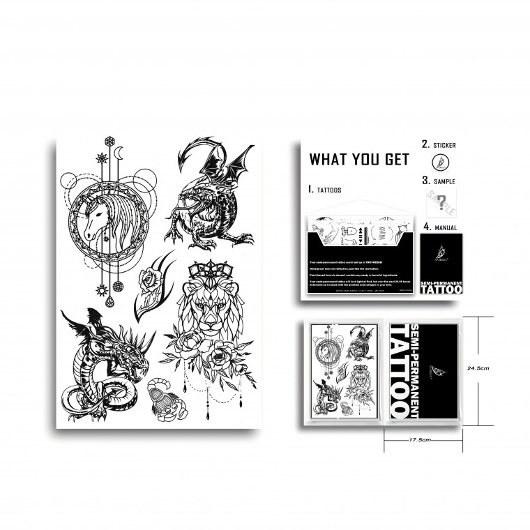 AWAKEN Tatuaggi Semi Permanente Adesivi Tatuaggi temporanei 017 AWAKEN Tatuaggi Semi Permanente Adesivi Tatuaggi temporanei 017