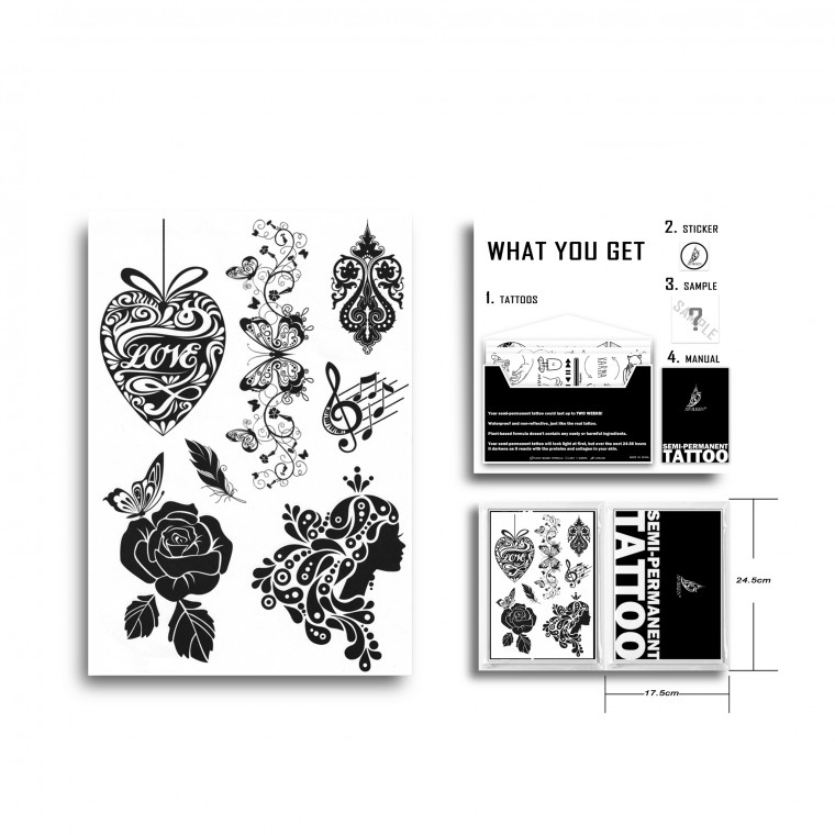 AWAKEN Tatuaggi Semi Permanente Adesivi Tatuaggi temporanei 018 AWAKEN Tatuaggi Semi Permanente Adesivi Tatuaggi temporanei 018