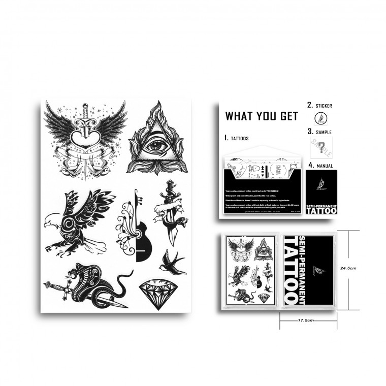 AWAKEN Tatuaggi Semi Permanente Adesivi Tatuaggi temporanei 022 AWAKEN Tatuaggi Semi Permanente Adesivi Tatuaggi temporanei 022