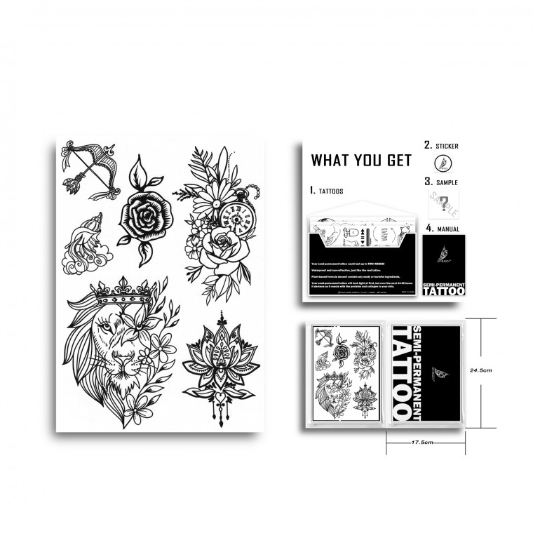 AWAKEN Tatuaggi Semi Permanente Adesivi Tatuaggi temporanei 023 AWAKEN Tatuaggi Semi Permanente Adesivi Tatuaggi temporanei 023