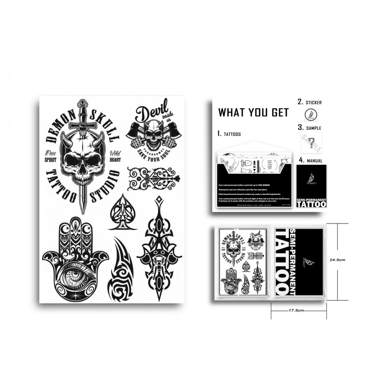 AWAKEN Tatuaggi Semi Permanente Adesivi Tatuaggi temporanei 024 AWAKEN Tatuaggi Semi Permanente Adesivi Tatuaggi temporanei 024