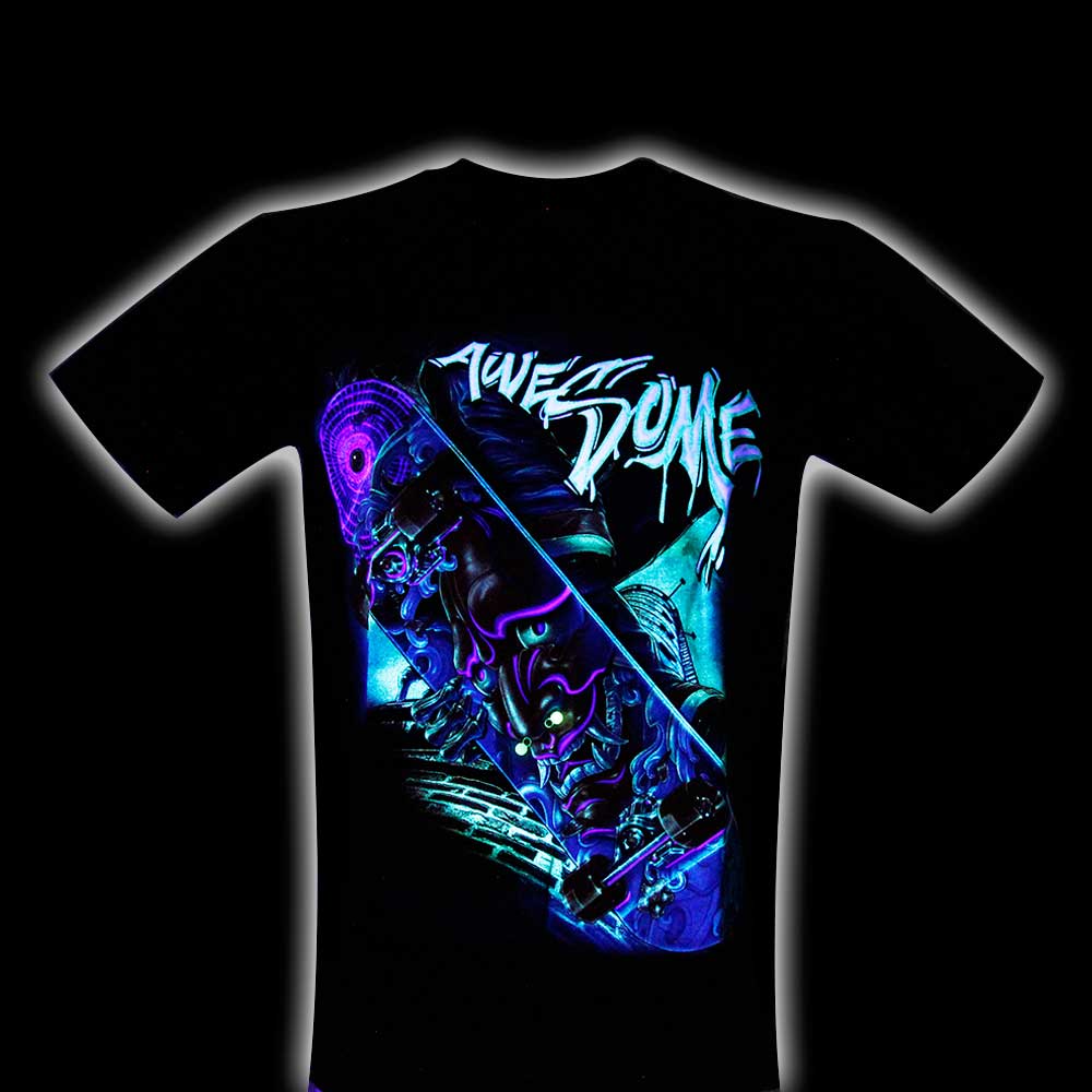 3D-116 Rock Chang T-shirt Skateboard Demon Face Effect 3D and Noctilucent with Piercing