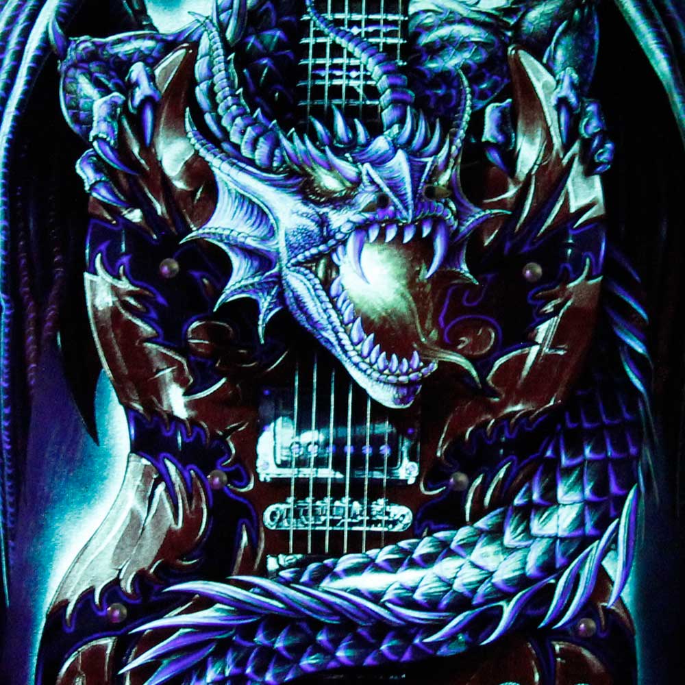 3D-123 Rock Chang T-shirt Dragon and Guitar Effect 3D and Noctilucent with Piercing 3D-123 Rock Chang T-shirt Dragon and Guitar Effect 3D and Noctilucent with Piercing
