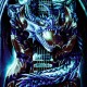 3D-123 Rock Chang T-shirt Dragon and Guitar Effect 3D and Noctilucent with Piercing