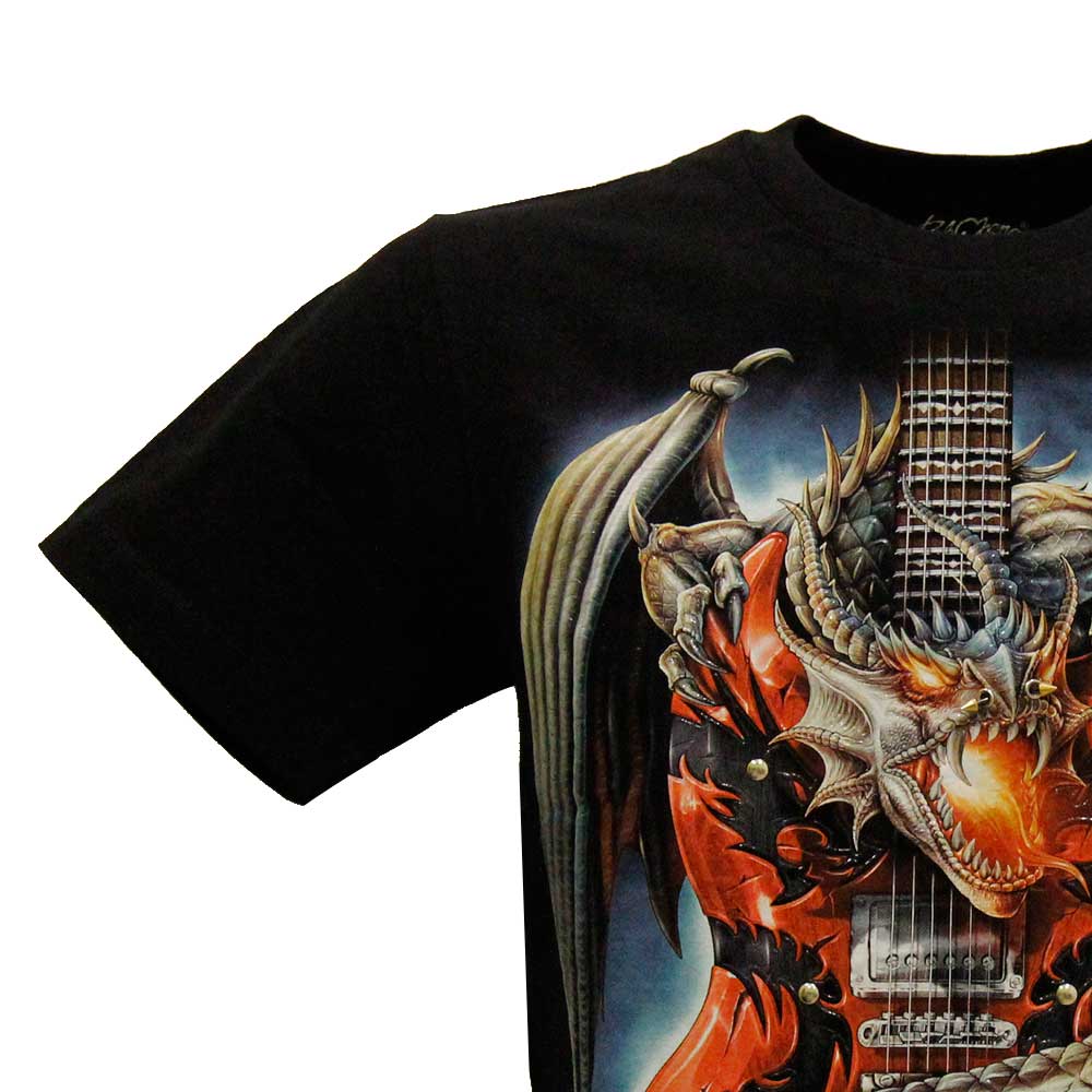 3D-123 Rock Chang T-shirt Dragon and Guitar Effect 3D and Noctilucent with Piercing 3D-123 Rock Chang T-shirt Dragon and Guitar Effect 3D and Noctilucent with Piercing