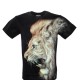 3D-132 Rock Chang T-shirt Leeuw Effect 3D en Noctilucent met Piercing 3D-132 Rock Chang T-shirt Leeuw Effect 3D en Noctilucent met Piercing