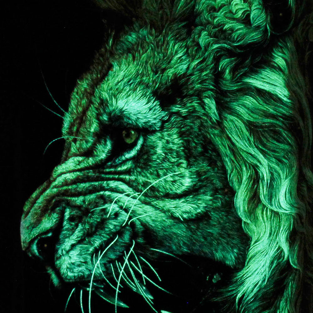 3D-132 Rock Chang T-shirt Leeuw Effect 3D en Noctilucent met Piercing 3D-132 Rock Chang T-shirt Leeuw Effect 3D en Noctilucent met Piercing