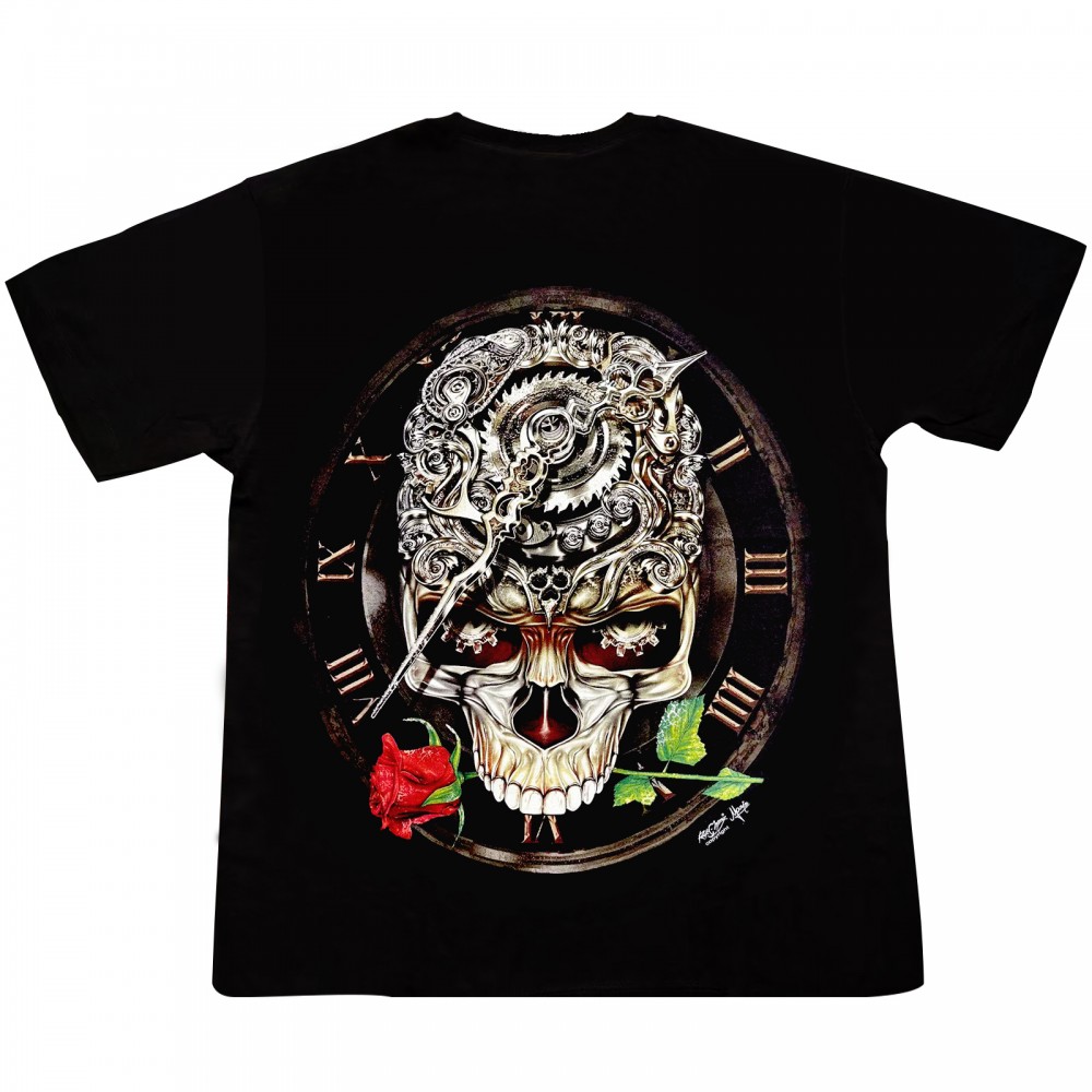 3D-158 Rock Chang T-shirt Effect 3D and Noctilucent  Mechanical Skull