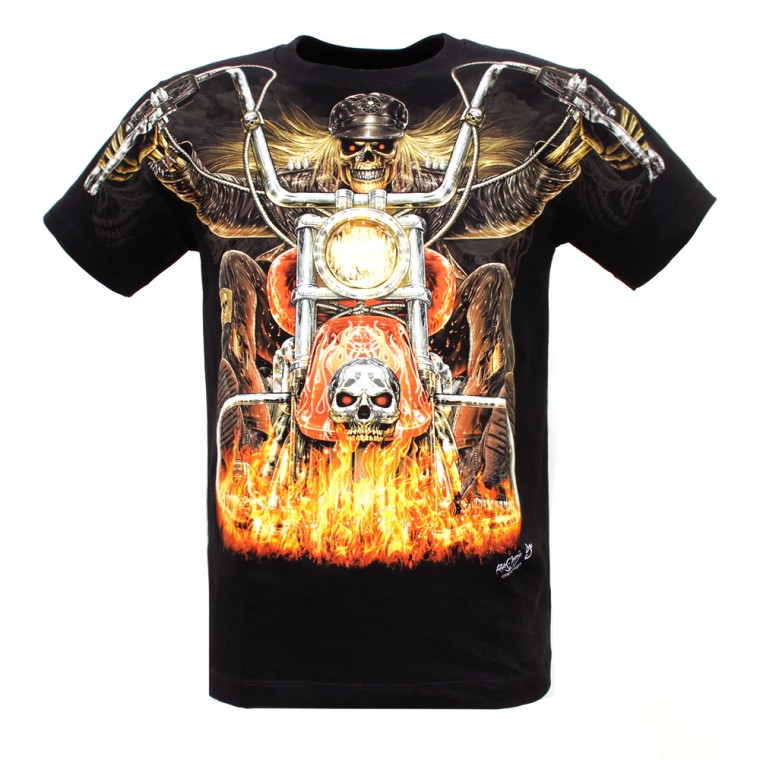 F-HD-010 Rock Chang Maglietta Teschio e Moto