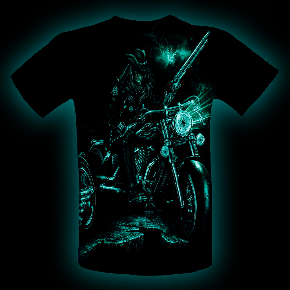 F-HD-030 Rock Chang T-shirt Skull and Motorcycle