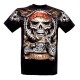 F-HD-040 Rock Chang T-shirt  Skull and Motorcycle