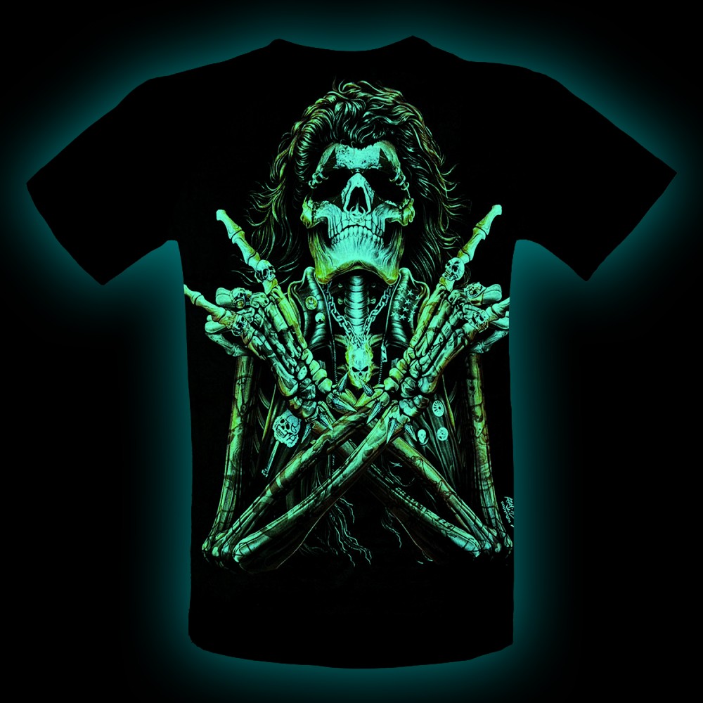 GR-821 Rock Chang T-shirt Noctilucent Skull