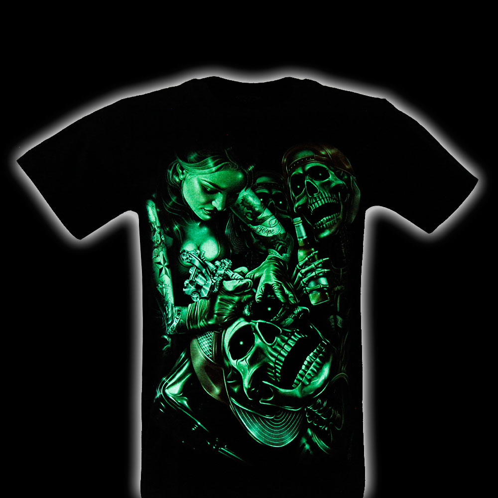 GR-686 Rock Chang T-shirt Noctilucent Death Tattoo