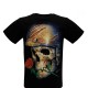 GR-786 Rock Chang T-shirt Noctilucent Skull with Roses