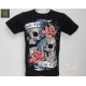 GR-760 Rock Chang T-shirt Noctilucent Skull with Roses