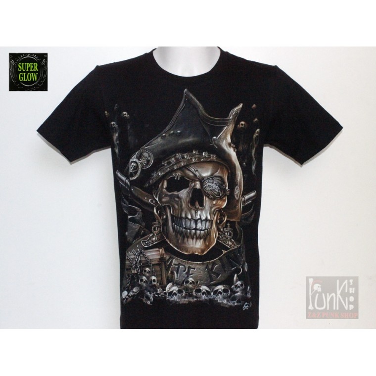 MD-055 Caballo T-shirt Pirate Skull