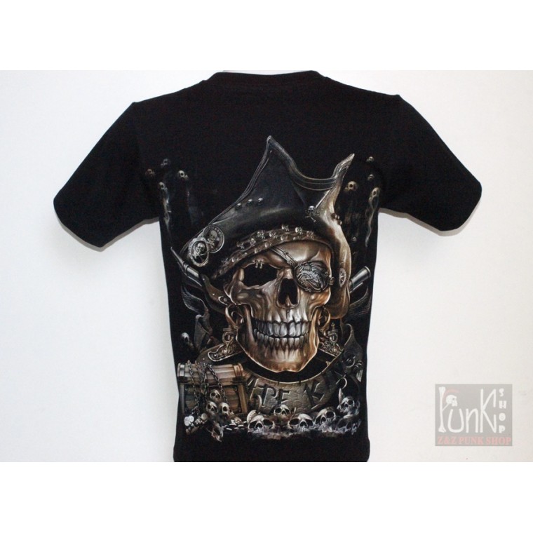 MD-055 Caballo T-shirt Pirate Skull