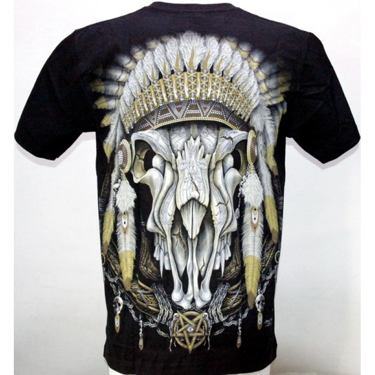 SL-014 Rock Eagle T-shirt Indian Skull