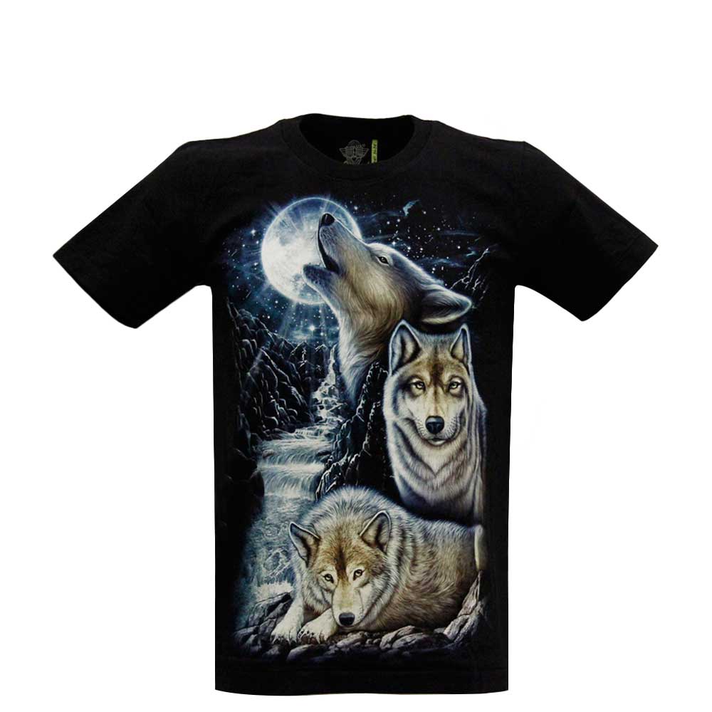 GW-249 Rock Eagle T-shirt Wolves and Moon